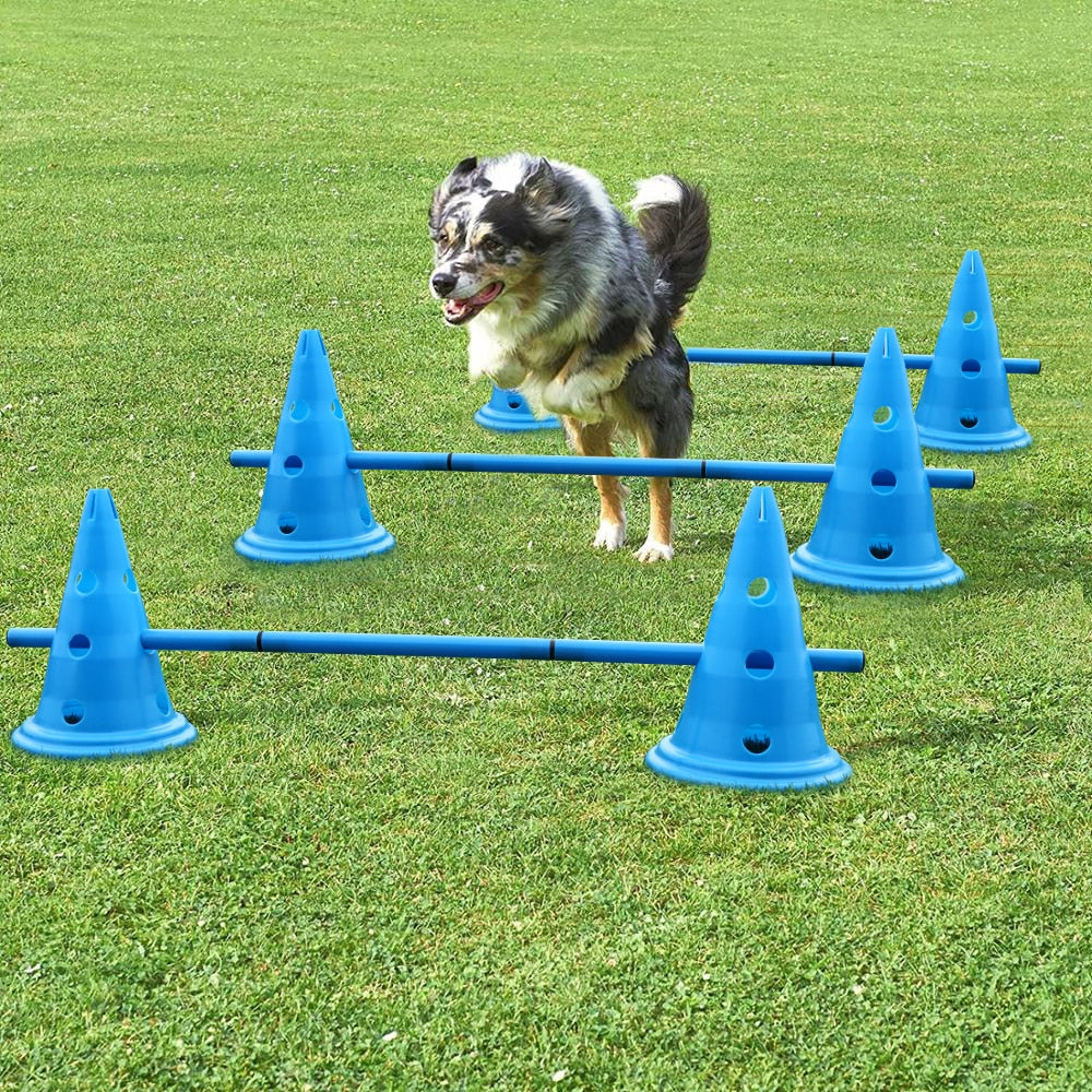 3set Dog Training Products Durable Dogs Running Jumping Stakes Pets Outdoor Sports Stake Pole Portable Pet Agility Equipment