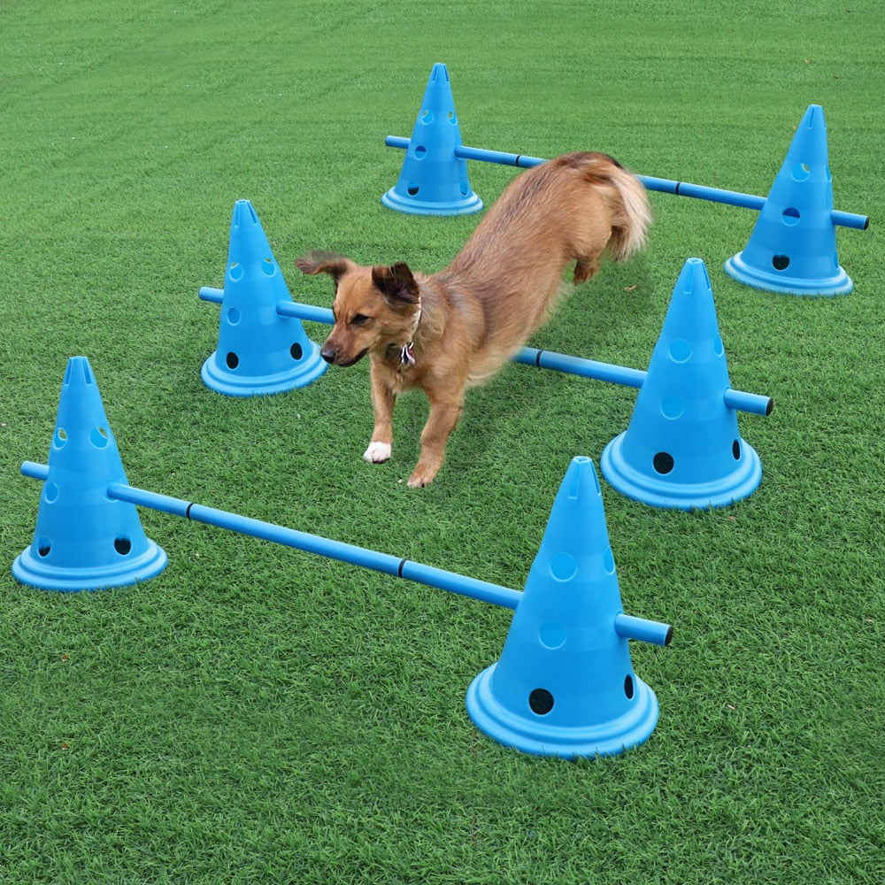 3set Dog Training Products Durable Dogs Running Jumping Stakes Pets Outdoor Sports Stake Pole Portable Pet Agility Equipment